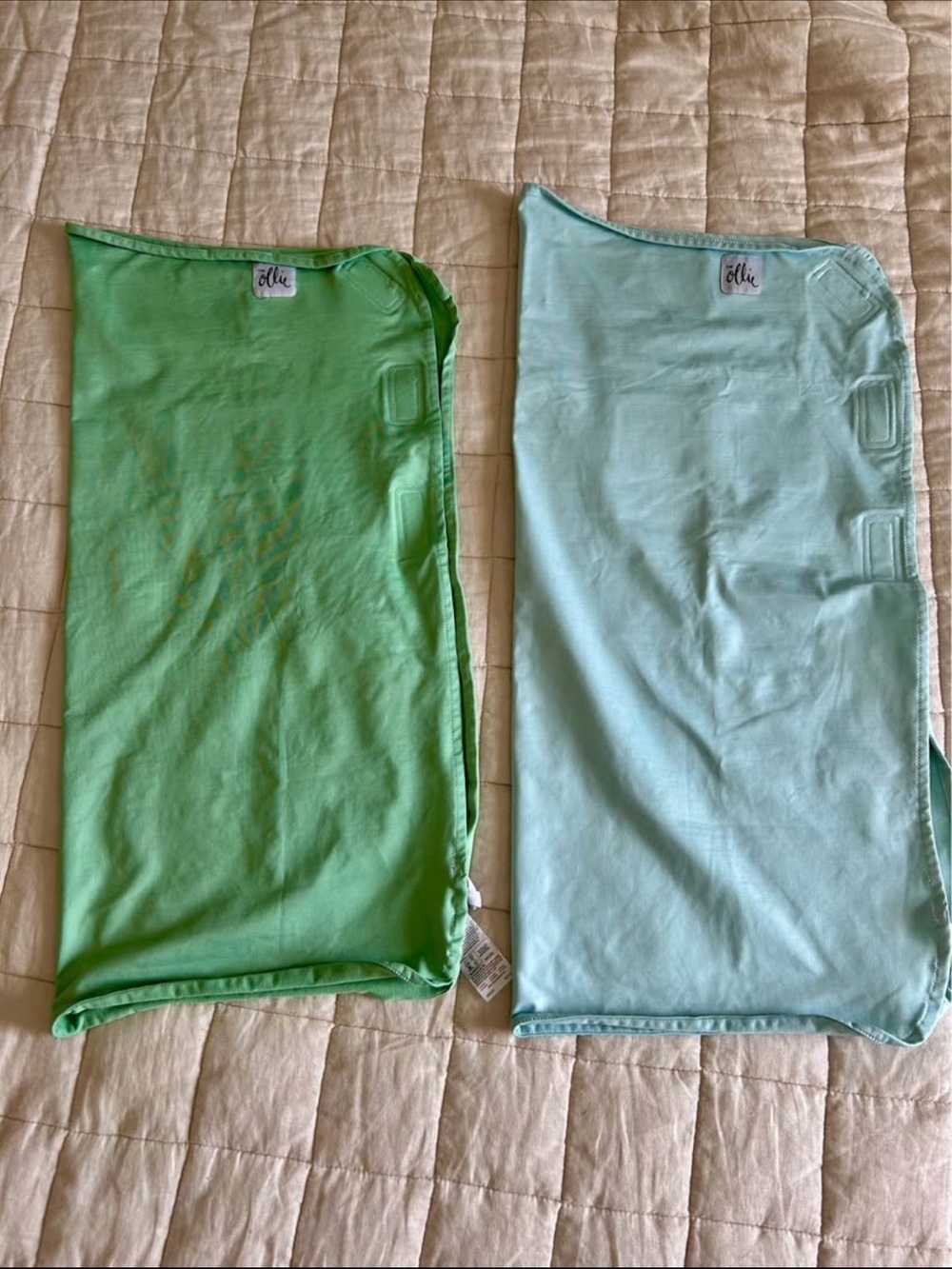 The Ollie Swaddle Bundle of 2 | Mint & Blue | Includes 2 Laundry Bags